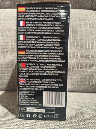 Secador de pelo plegable EURO LIFE