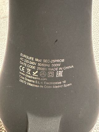 Secador de pelo plegable EURO LIFE