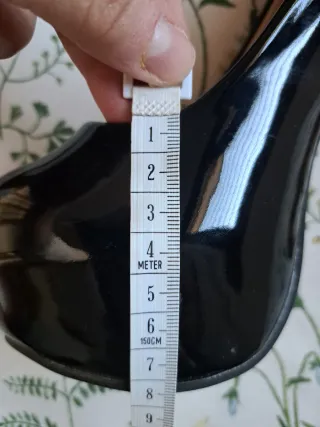 Zapatos tacón alto plataforma charol negros 38