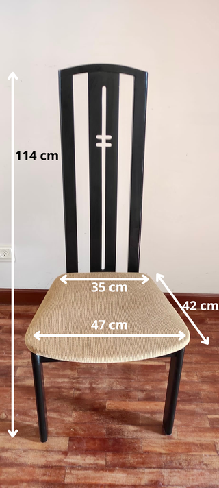 4 sillas de comedor de madera negras