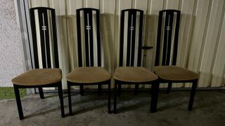 4 sillas de comedor de madera negras