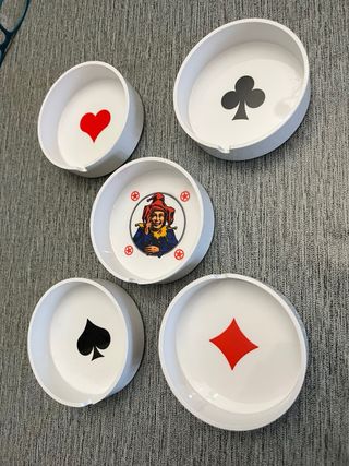 Set 5 posaceneri tema carte da gioco