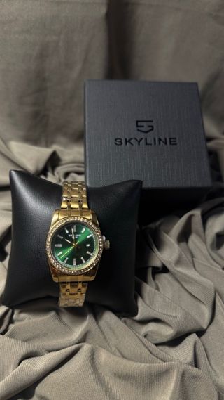 Reloj Skyline Mujer Dorado y Verde