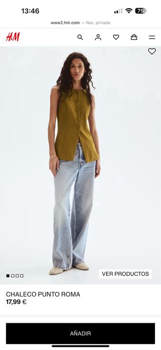 Chaleco H&M verde talla S