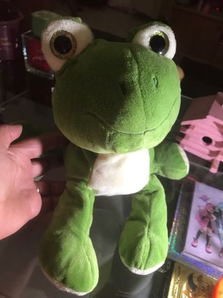 Set peluche rana e scarpine bimba