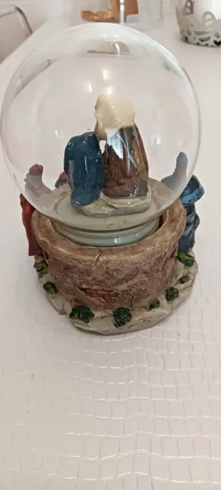 Palla di vetro carillon presepe