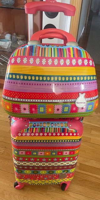 Pack Maleta y Neceser Infantil Flamenco