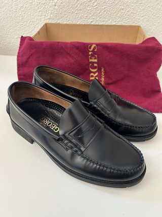 Mocasines George's Piel Negros Talla 44