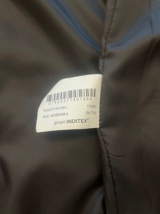 Abrigo azul marino Zara mujer T M-L