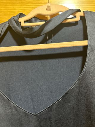 Camisa Zara raso azul marino