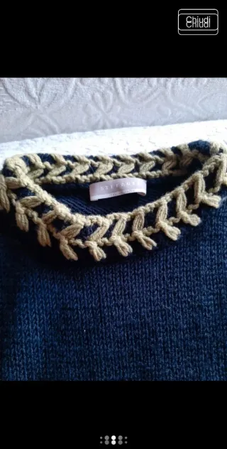 Maglione Stefanel donna blu/ verdino