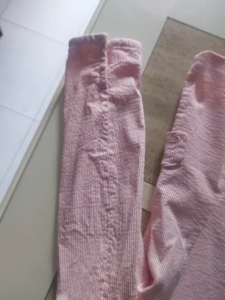 Chaqueta rosa con rayas finas