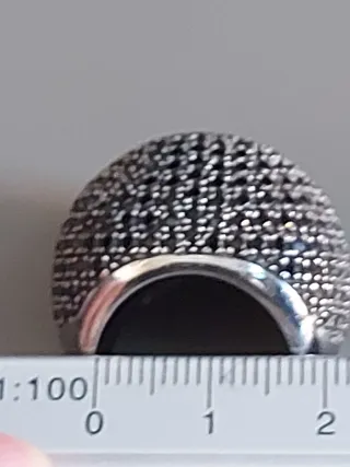 Anillo plata y negro