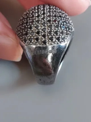 Anillo plata y negro