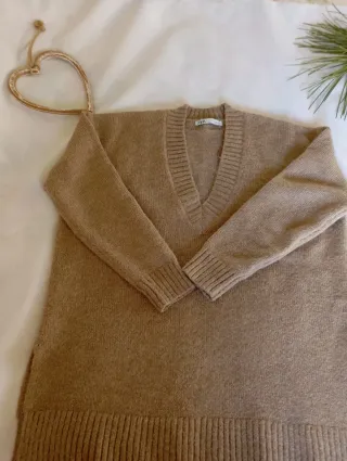 Jersey Zara Oversize Alpaca y Lana Beige