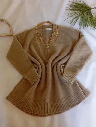 Jersey Zara Oversize Alpaca y Lana Beige