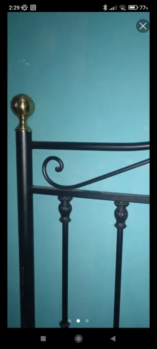 SOLO HOY! Cabecero de forja negro y dorado