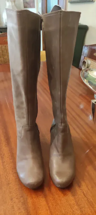 Botas de piel mujer marrones/grises