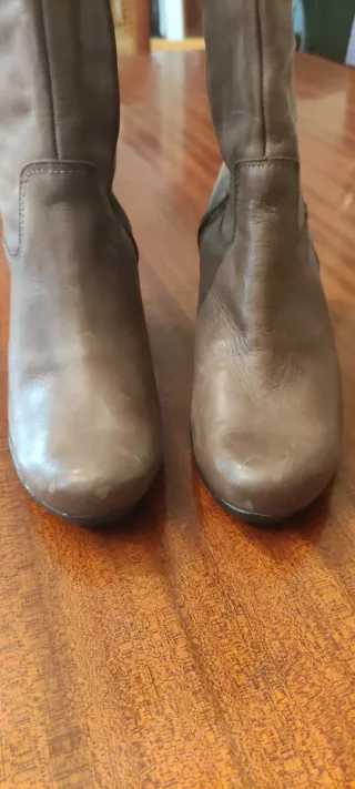 Botas de piel mujer marrones/grises