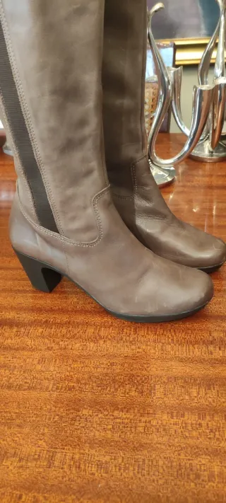 Botas de piel mujer marrones/grises