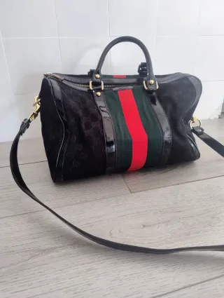 Borsa Bauletto Gucci Pelle e Tessuto Nero di moda