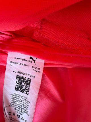 Chaqueta cortavientos Puma fluorescente