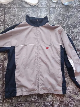 Chaqueta Cortavientos Nike Vintage Gris y Azul