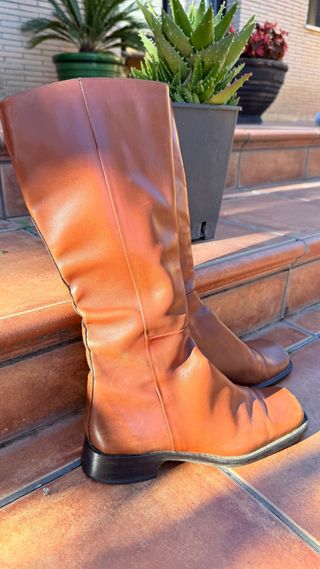 Botas altas vintage italianas de cuero