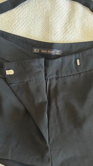 Pantalón Zara Negro Talla XS Tejido Fluido