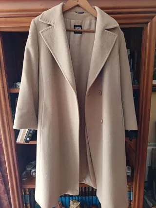 Abrigo Lana y Angora Beige CINZIA