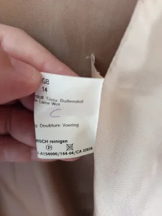 Abrigo Lana y Angora Beige CINZIA