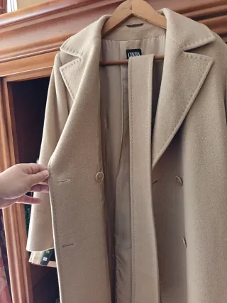 Abrigo Lana y Angora Beige CINZIA