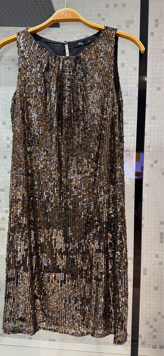 Vestido Yesta lentejuelas marrón y dorado Talla M