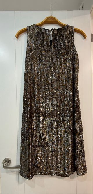 Vestido Yesta lentejuelas marrón y dorado Talla M