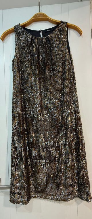 Vestido Yesta lentejuelas marrón y dorado Talla M