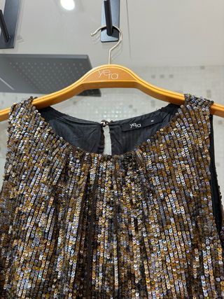 Vestido Yesta lentejuelas marrón y dorado Talla M