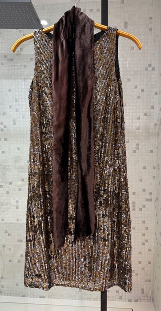 Vestido Yesta lentejuelas marrón y dorado Talla M