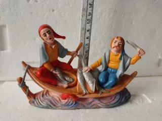 Diorama vintage presepe pescatori barca