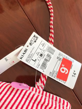 Bikini Kiabi Talla L Rayas Rojas
