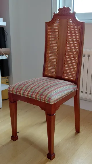 4 Sillas Madera Caoba Hechas a Mano