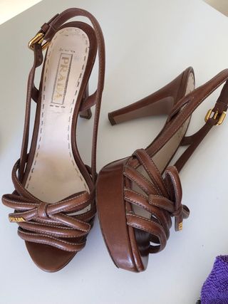 Sandalias Prada Vintage Marrón Talla 38