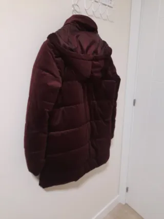 Chaqueta de invierno mujer terciopelo burdeos