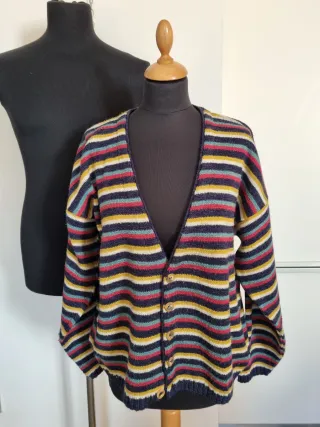 Cardigan oversize 80% lana multicolor