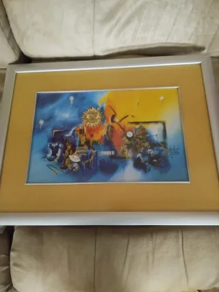 Cuadro cubista con colores vibrantes