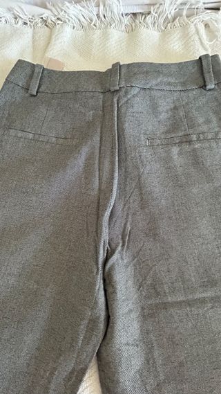 Pantalón Massimo Dutti gris raya negra T.34