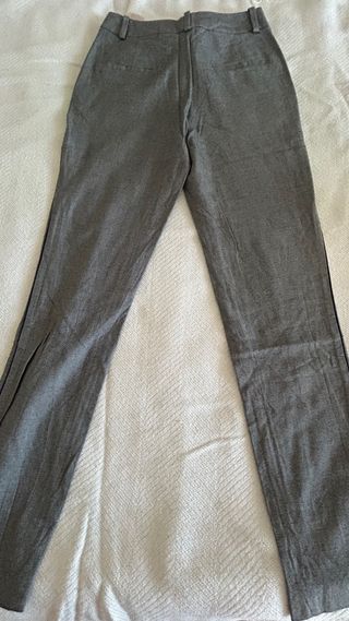 Pantalón Massimo Dutti gris raya negra T.34