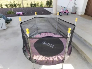 Cama elástica infantil con red de seguridad