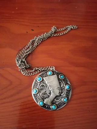 Collar Egipcio Nefertiti Plata y Turquesas