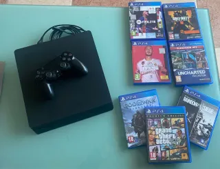 PS4 Slim Edition 1TB (PlayStation 4) + 7 Juegos