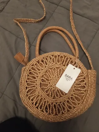 Bolso redondo rafia SARA
